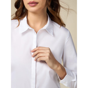 Oltre - Camicia in popeline di cotone - Bianco