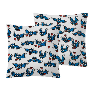 2 Fundas de almohada 65x65 cm Kukuxumusu Fans - 100% algodón -