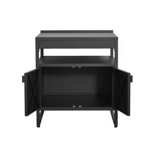 Cuisine extérieure acier 2 portes L80cm noir - Kea