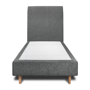 Lit avec tête de lit tapissée tissu et sommier tapissier Ep20