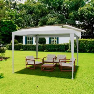 Gazebo 3x3 M Struttura Acciaio Copertura PE 110 gr/m² Impermeabile Idrorepellente Resistente Raggi UV Tenda Picnic Campeggio Esterno Giardino Grigio