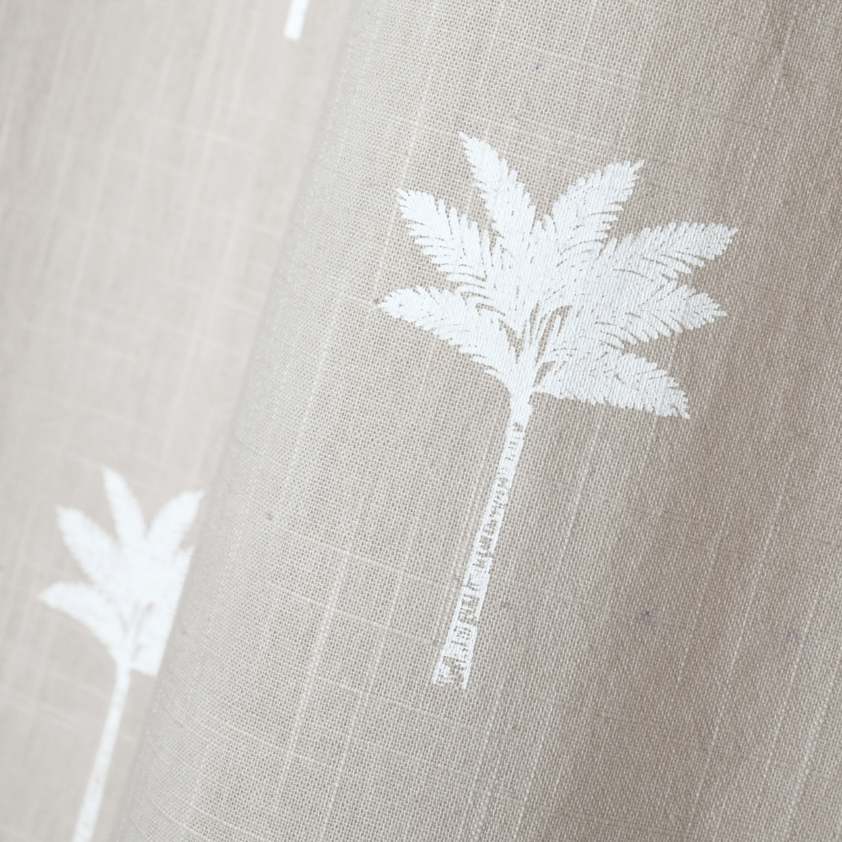 Rideau motifs palmier brodés - Beige