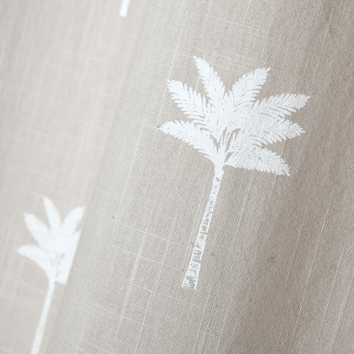 Rideau motifs palmier brodés - Beige