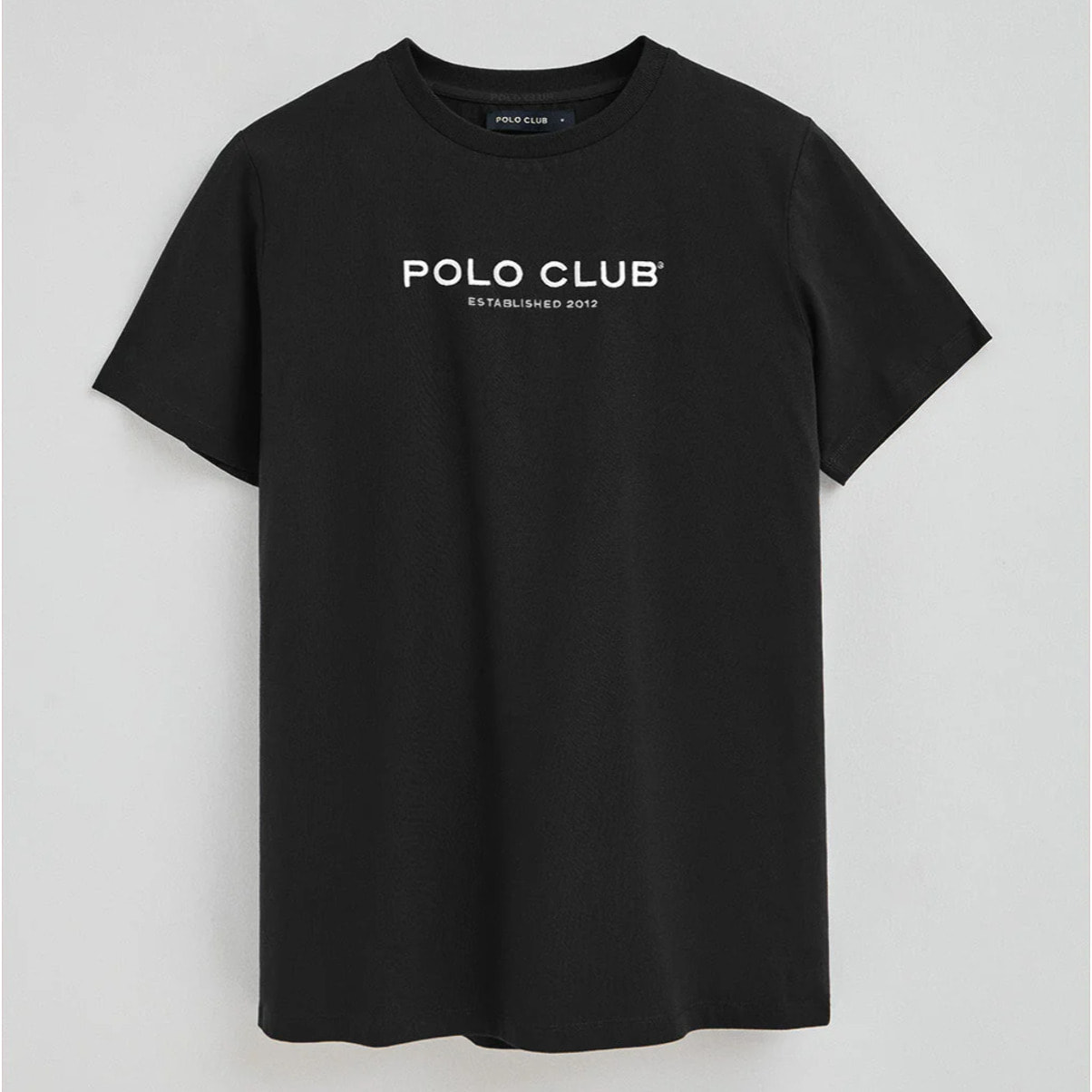 Camiseta negra con logo Established 2012 Polo Club