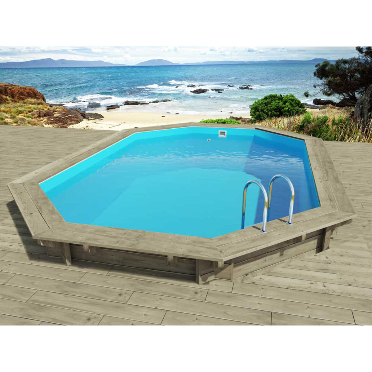 Piscine bois "Florida 145 " - 6.57 x 4.57 x 1.45 m