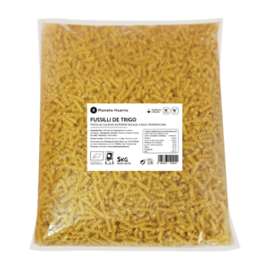 PLANETA HUERTO | Fusilli de trigo ecológico 5 kg, pasta en espiral sin aditivos Hecho con sémola de trigo duro - Fusili de Trigoideal para platos con salsa o ensaladas frías