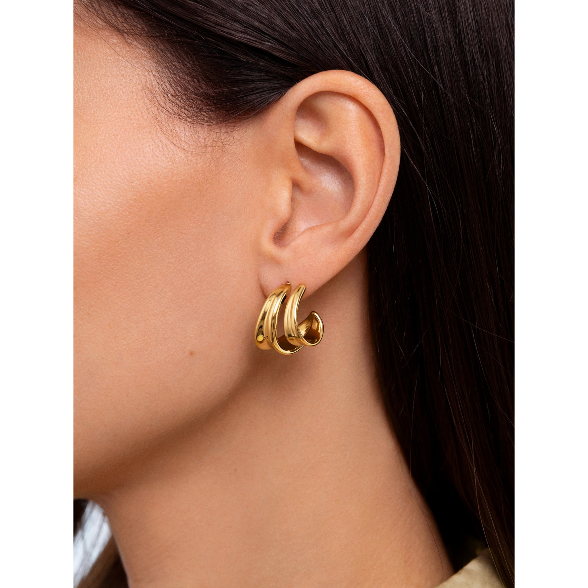 Orecchino Air in Acciaio Placcato Oro