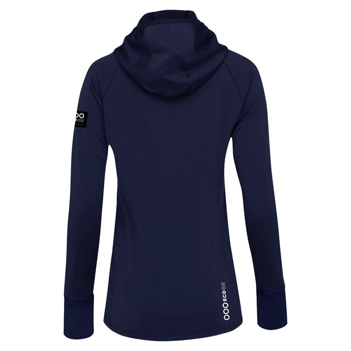 Sudadera con capucha para mujer ECOON Course du Sanglier - Azul Marino