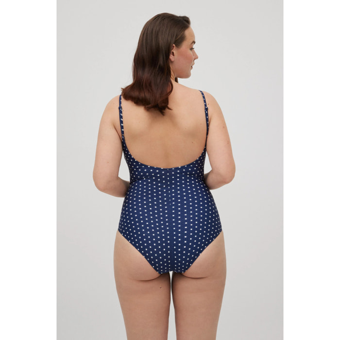 Costume da bagno a pois che riduce seno e pancia, coppa C