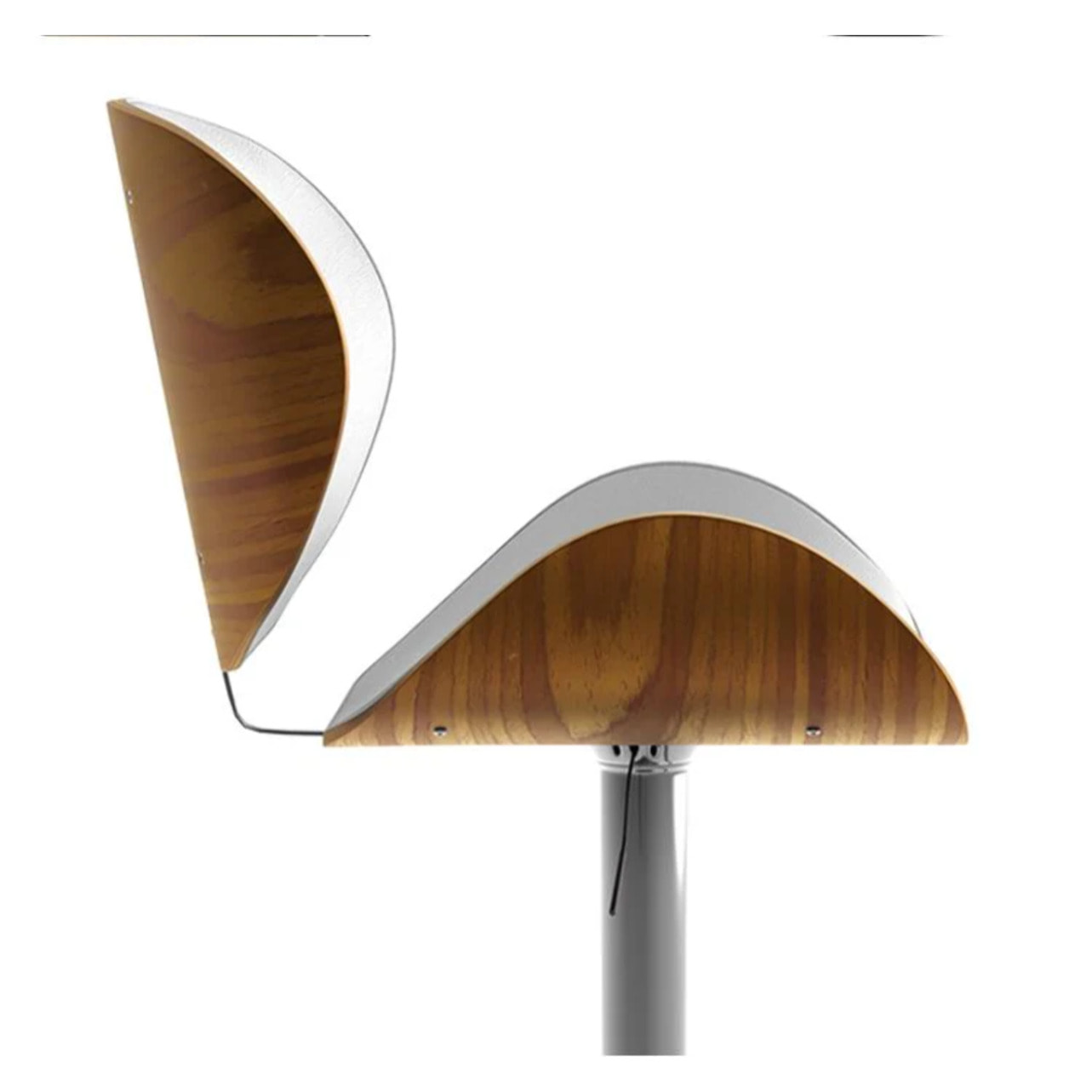 Chaise de bar réglable 63/84 cm en cuir synthétique blanc - Baudoin