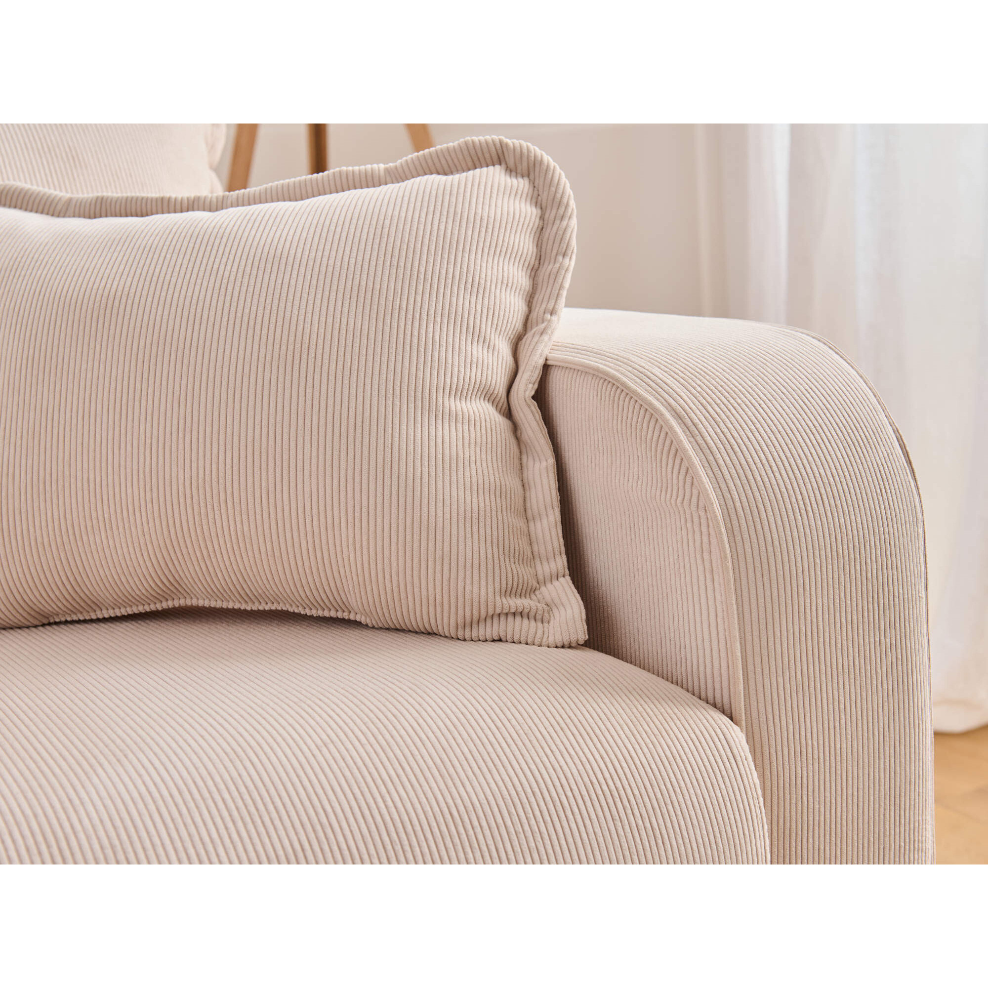 Albane - canapé 3 places - en velours côtelé - Beige