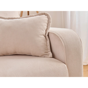 Albane - canapé 3 places - en velours côtelé - Beige
