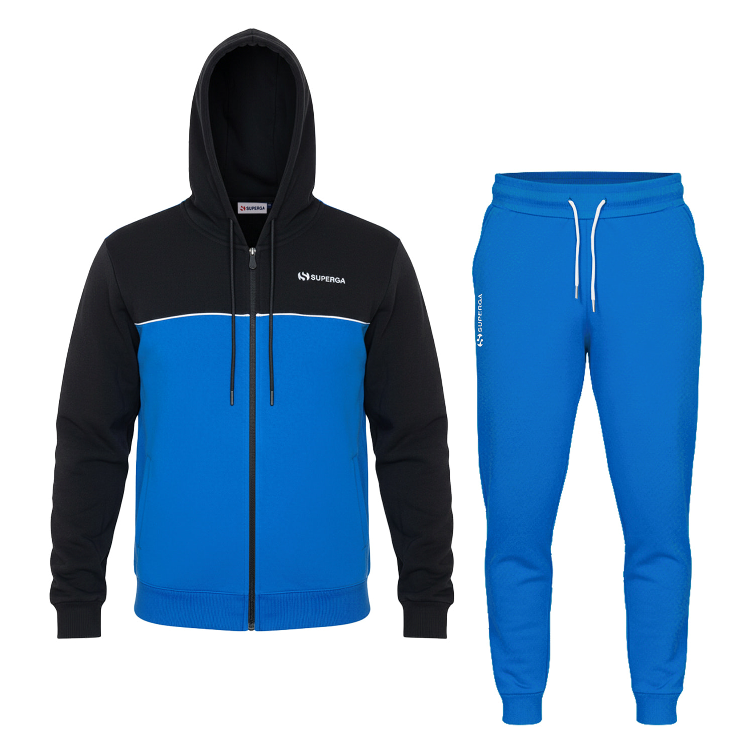 Tuta Uomo SUPERGA Cotone Felpato Full Zip Cappuccio