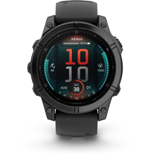 Montre sport GARMIN Fenix E 47mm Gris Acier bracelet noir