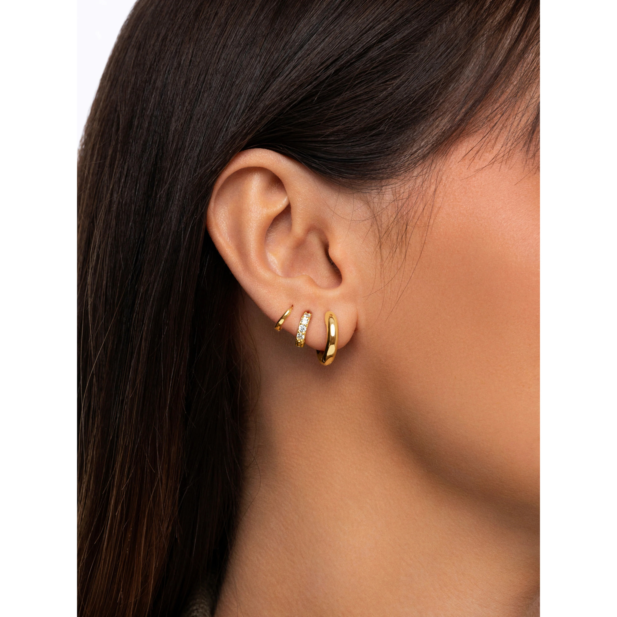 Orecchino Singolo Klein 7 Argento Placcato Oro