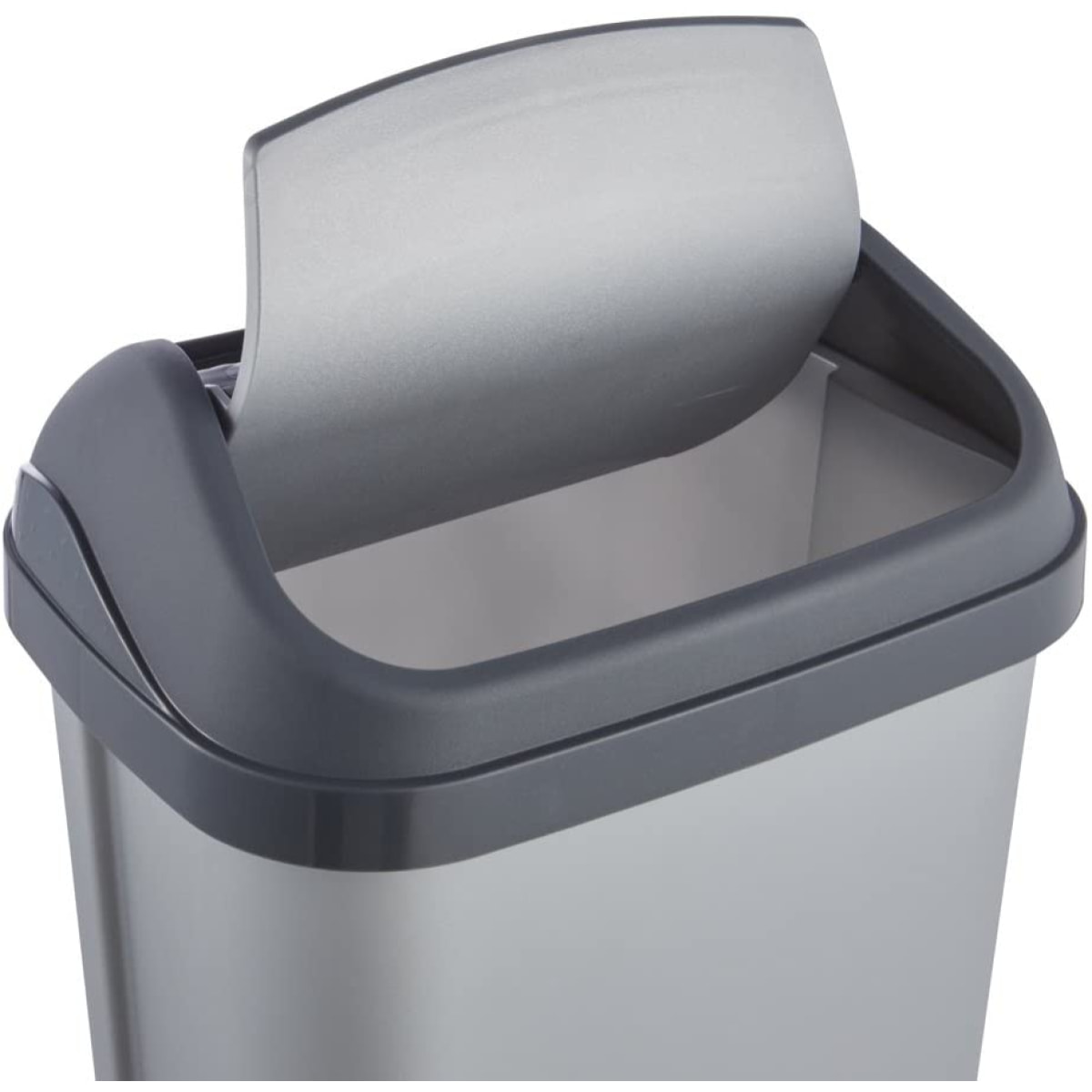 Cubo de Basura con Tapa Basculante, Swantje, Plateado
