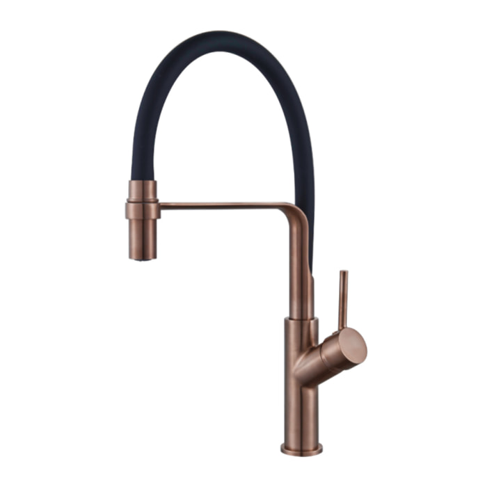 Robinet de cuisine avec douchette PAINI Ortence bronze cuivre