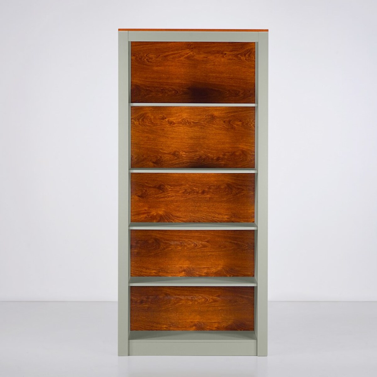 Mobile libreria 5 ripiani color salvia 90x36x198 cm - Ginevra