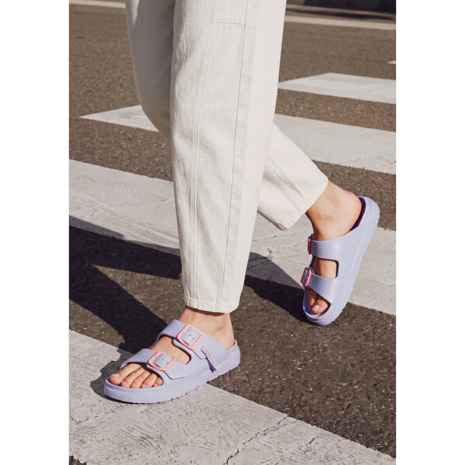 Sandalias Abiertas de Mujer Hebilla Ajustable Vibe Morado