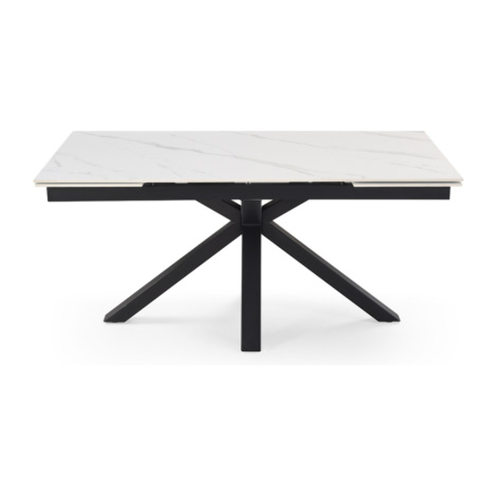 Table extensible céramique blanc marbré 180/260cm - 8 piètements - UNIK