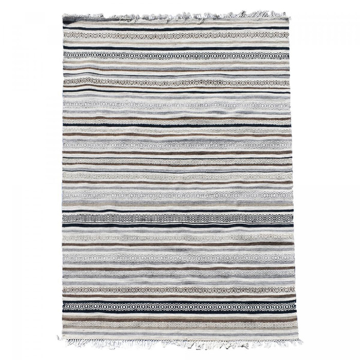 Tapis kilim fait à la main en laine motif géométrique