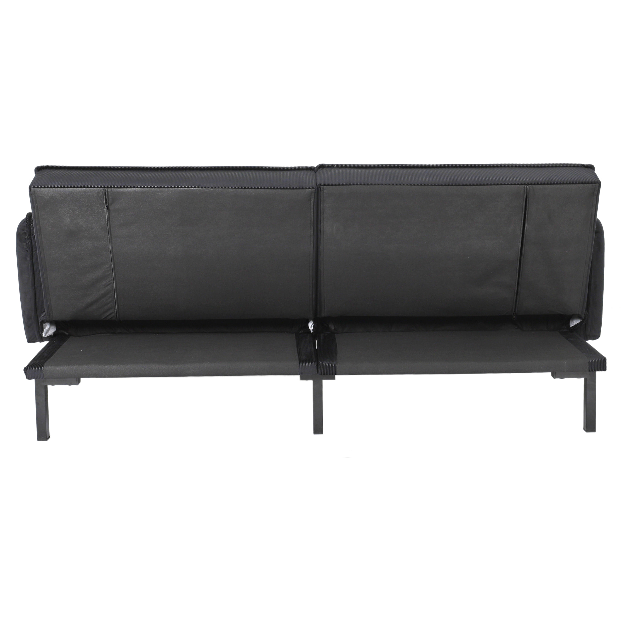 Canape Convertible Velours Giulia Noir M1