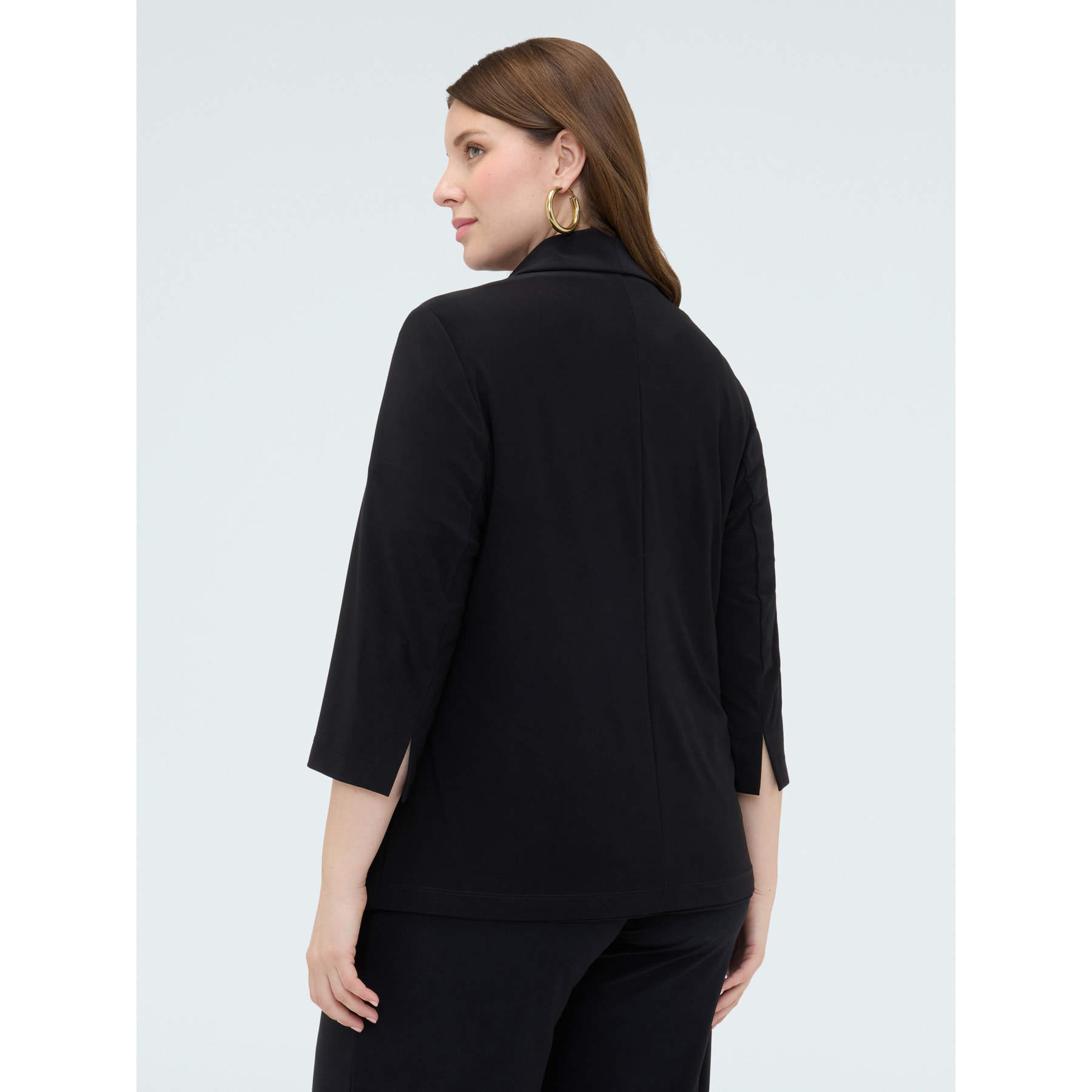 Fiorella Rubino - Blazer in jersey con maniche a tre quarti - Nero