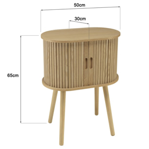 AGATHE - Meuble de rangement ovale 50x30cm en bois couleur naturelle