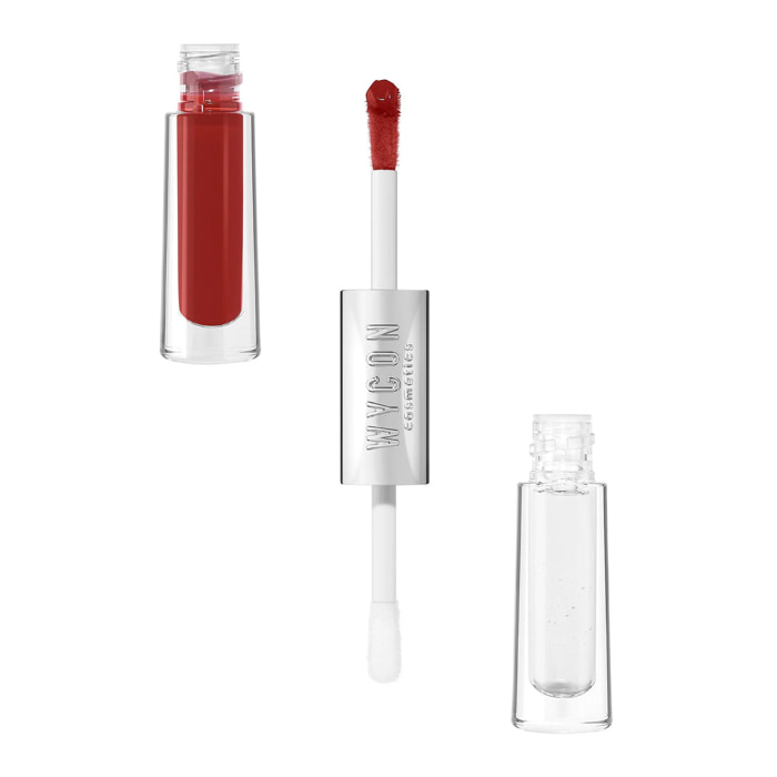 EXTRA DURABLE LIP DUO - LIQUID LIPSTICK + LIP GLOSS Rossetto liquido lunga durata con gloss lucido