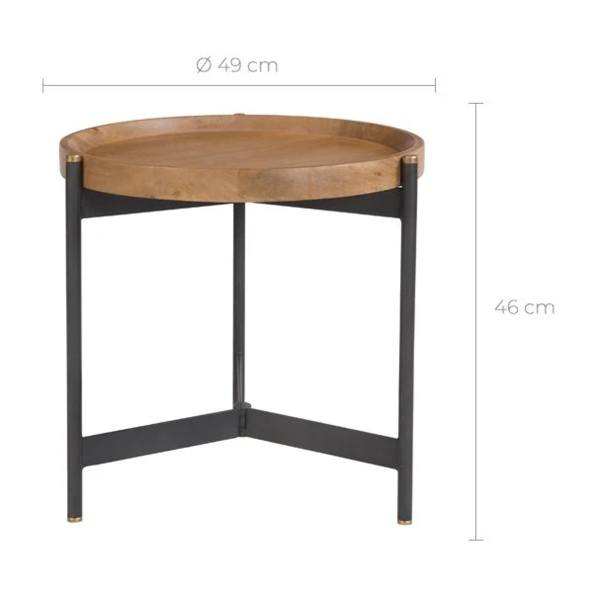 Table d'appoint ronde en bois D49 cm - Carter