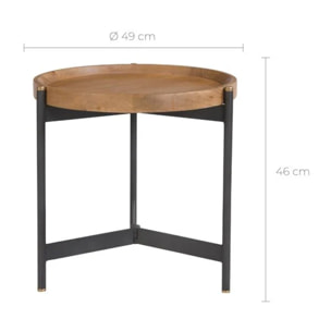 Table d'appoint ronde en bois D49 cm - Carter