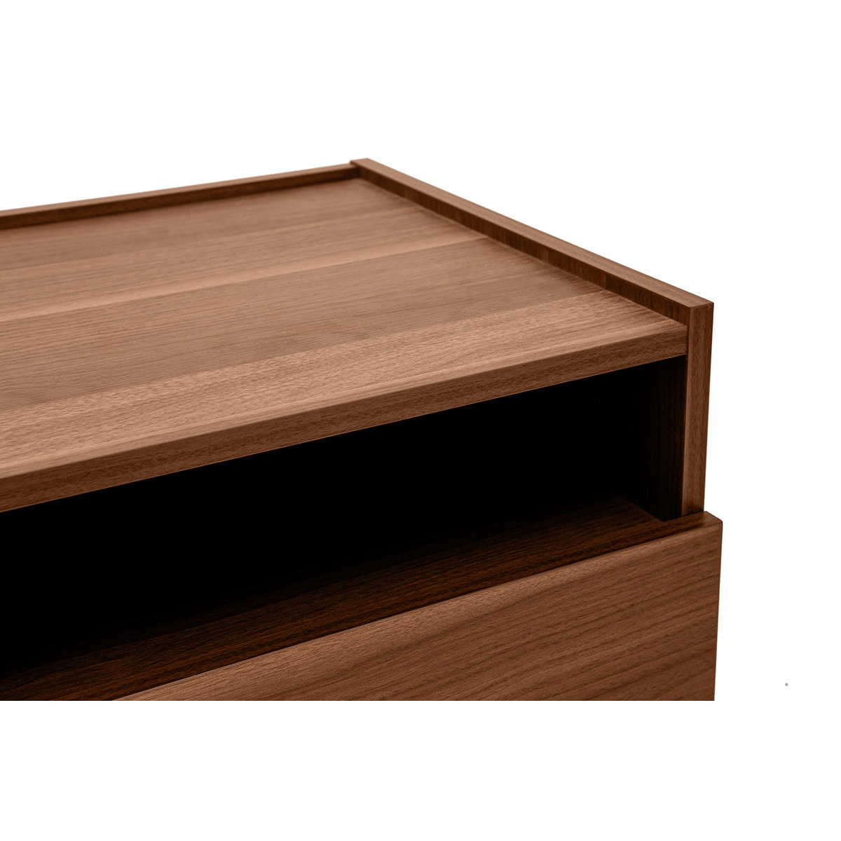 Table de chevet avec rangements finition bois foncé noyer SANAA