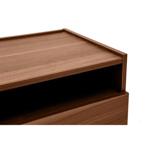 Table de chevet avec rangements finition bois foncé noyer SANAA