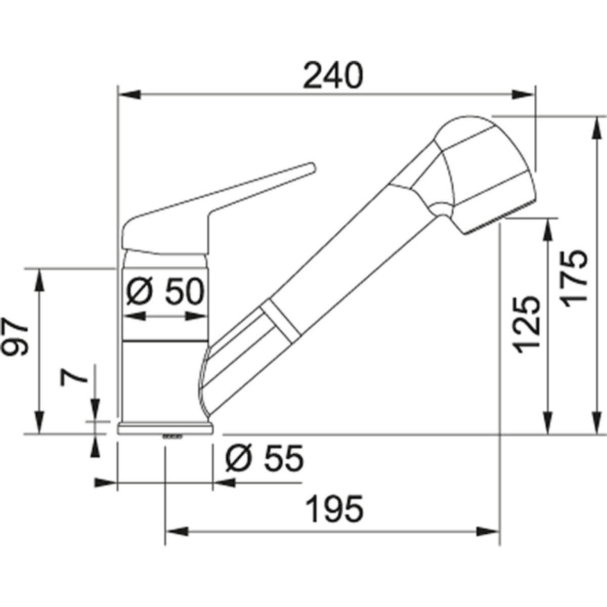 Franke Novara Plus mitigeur cuisine avec douchette extractible chromé (115.0347.111)