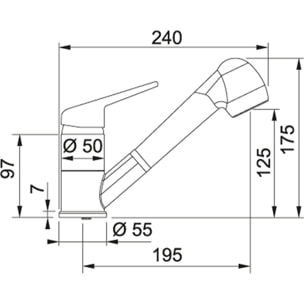 Franke Novara Plus mitigeur cuisine avec douchette extractible chromé (115.0347.111)