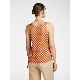 Elena Mirò - Top con estampado Monogram - Naranja sol