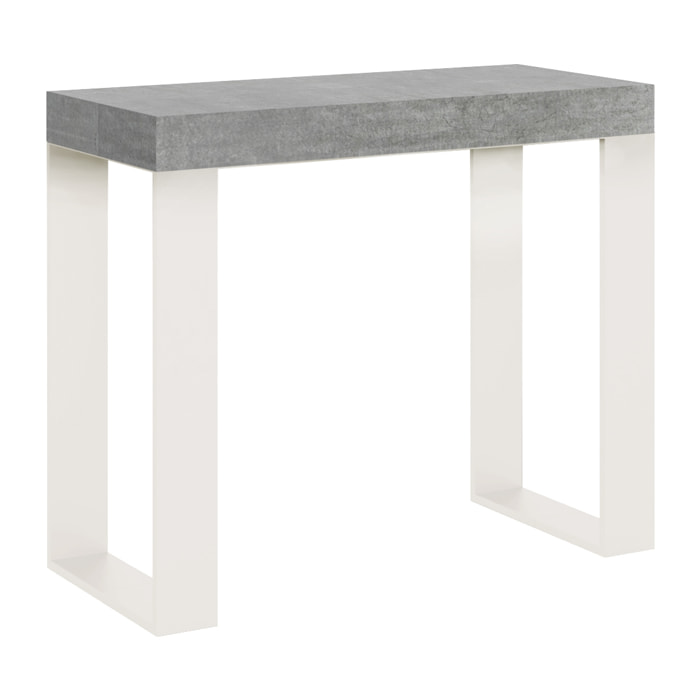 Console Extensible 90x40/300 cm Tecno Noyer cadre Blanc