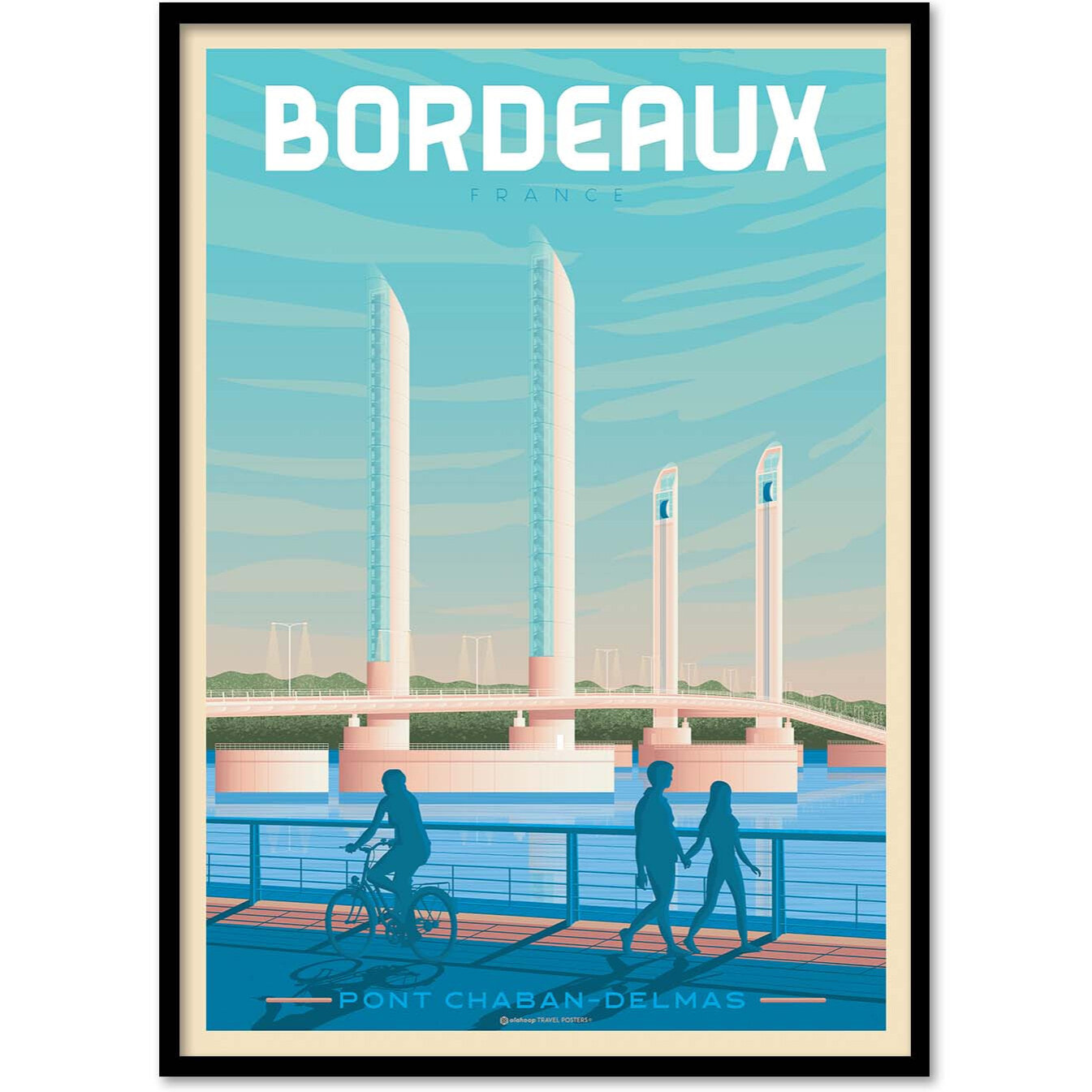 Affiche - Bordeaux - Olahoop Travel Posters