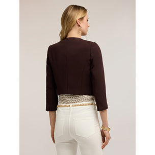 Motivi - Giacca strutturata in cady crêpe - Marrone