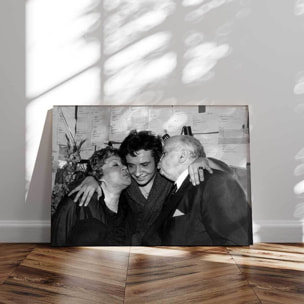 Tableau noir et blanc célébrités Michel Sardou en 1973 Tableau alu Dibond