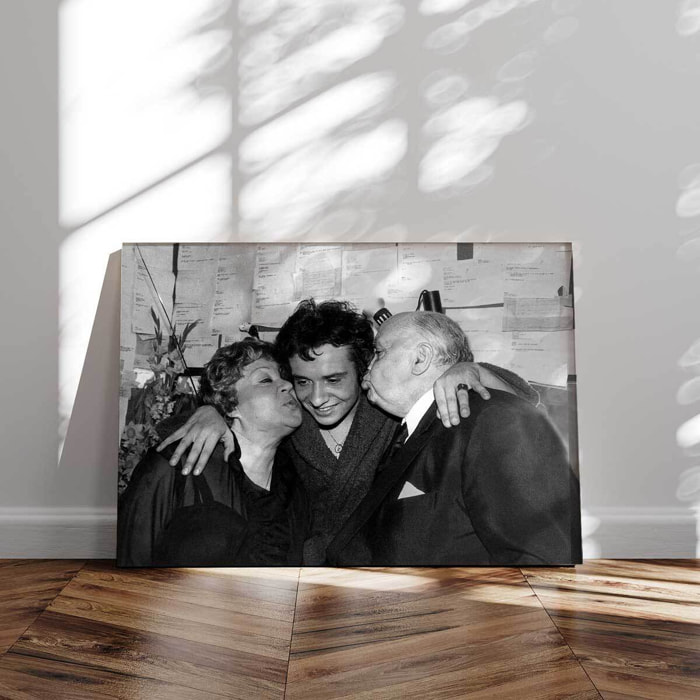 Tableau noir et blanc célébrités Michel Sardou en 1973 Tableau alu Dibond