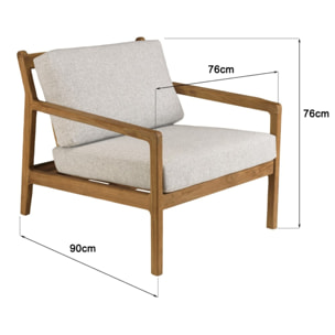COLINE - Fauteuil de jardin en bois de teck recyclé couleur naturelle