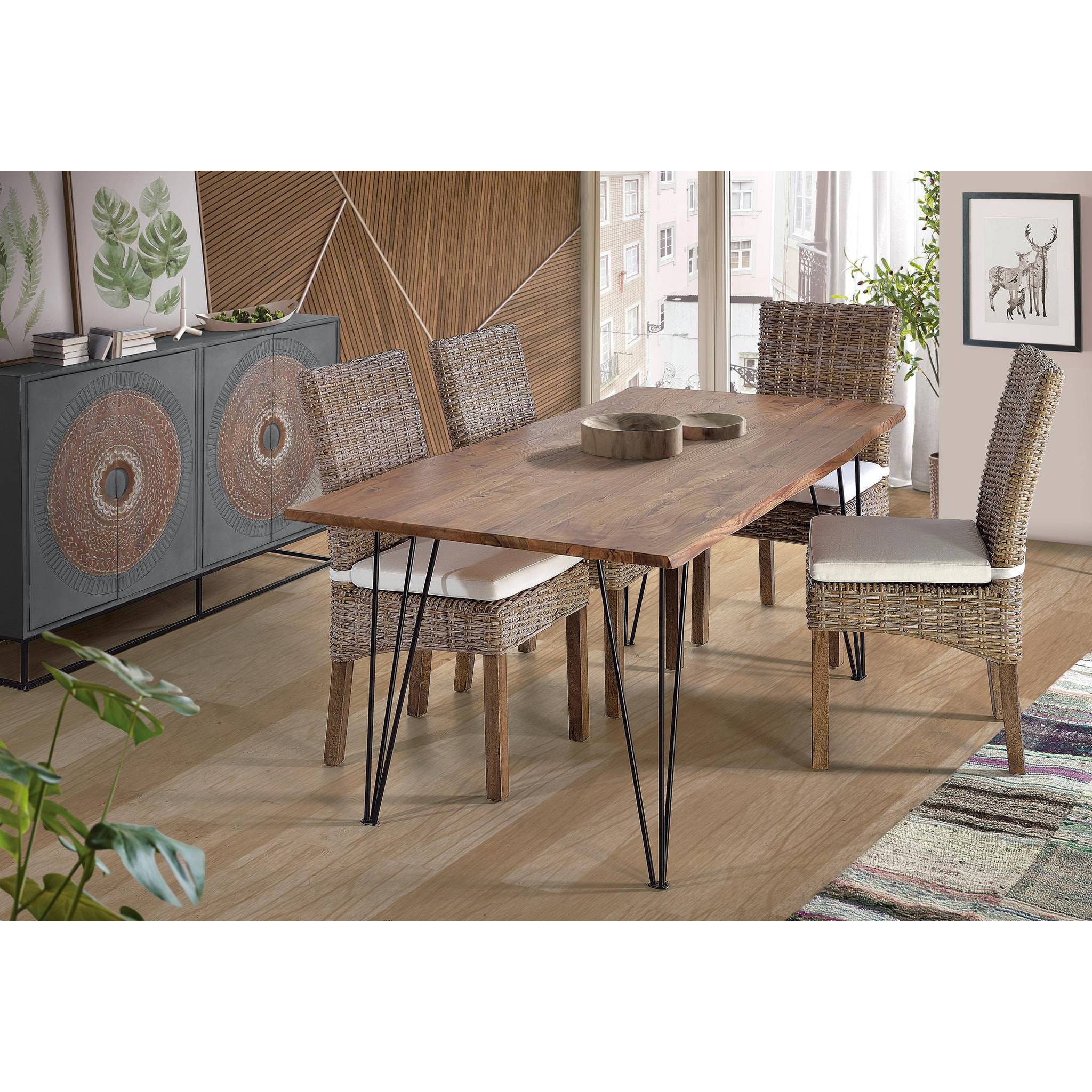 Aparador de Madera de Mango Estilo Étnico Contemporáneo Industrial