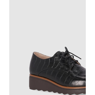 Zapatos de Piel - Negro - Tacón: 5 cm