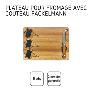 Plateau de fromages avec ardoises et couteau à fromage 32 x 23 cm Fackelmann