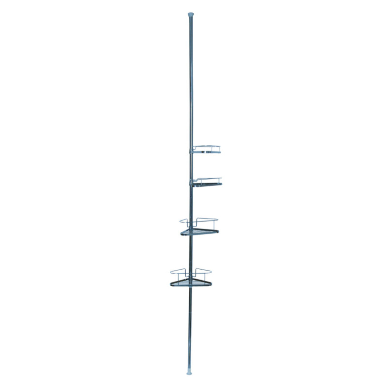 Etagère de douche d'angle auto-portée 145-250cm Acier Chromé telecscopique - sans perçage - 4 tablettes MSV