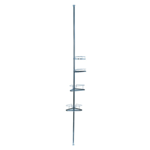 Etagère de douche d'angle auto-portée 145-250cm Acier Chromé telecscopique - sans perçage - 4 tablettes MSV