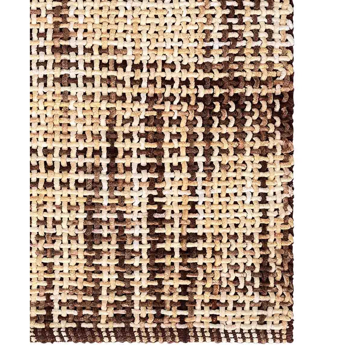 Tappeto bagno CRAZY MARRONE in microfibra misto cotone, morbido antiscivolo lavabile in lavatrice, tappetino lavabo sanitari bagno