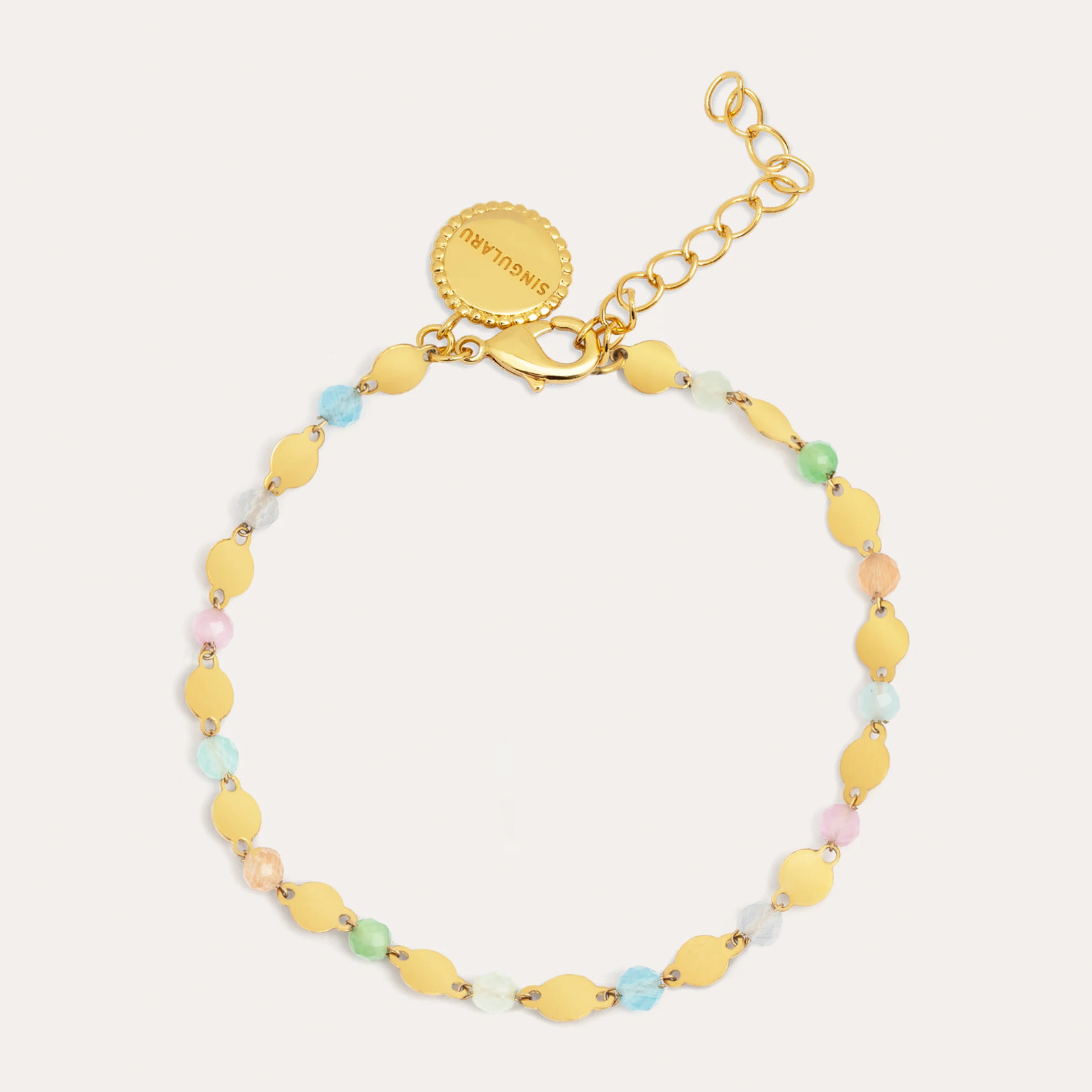 Pulsera Crystals Solar Acero Baño Oro