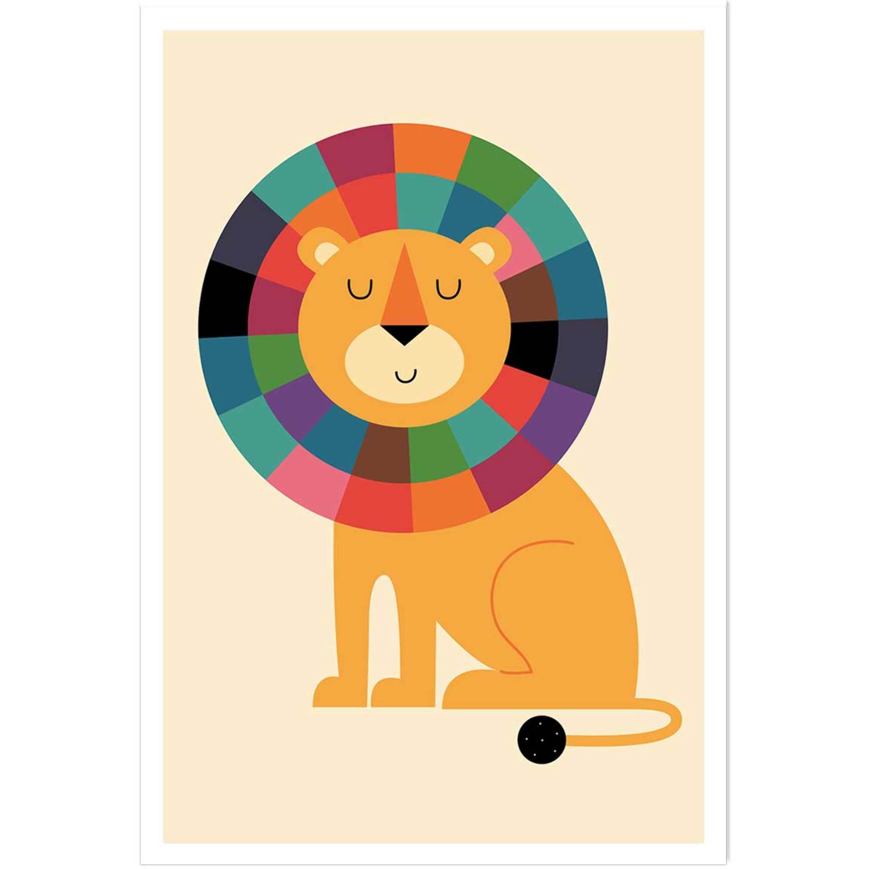 Affiche enfant rainbow lion Affiche seule